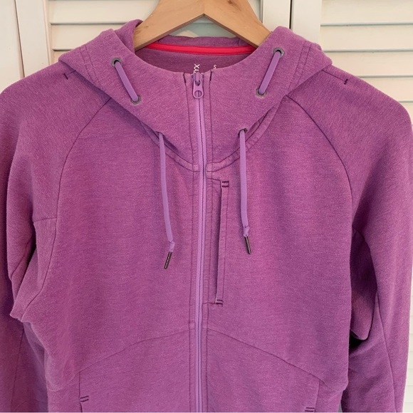 Arc'teryx Tarsa Hoodie Womens S Trim Fit Full Zip Jacket Fuchsia Thumbholes - Picture 2 of 16